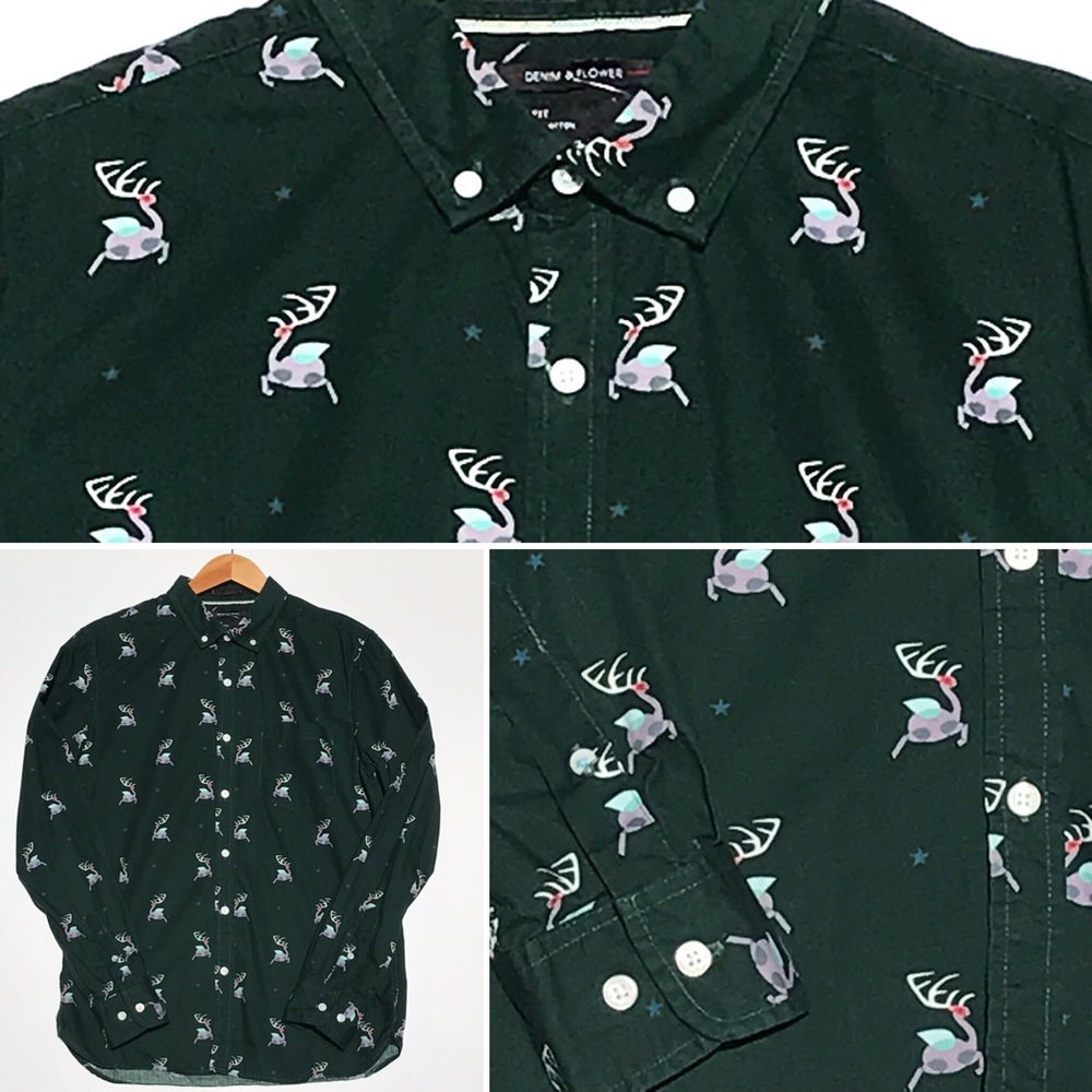 DENIM & FLOWER I Men’s holiday print shirt